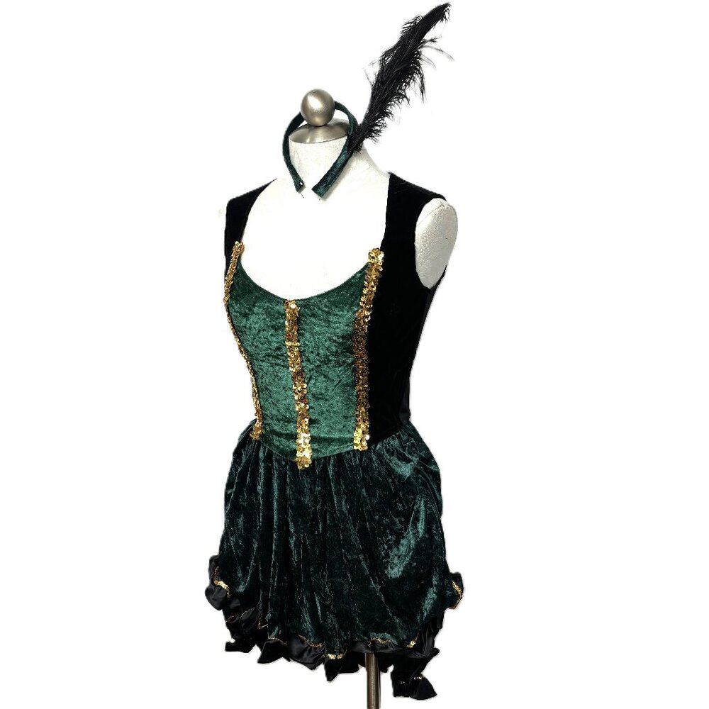 Cinema Secrets Burlesque Dance Hall Girl Can Can Costume Sz 8-10 NWT